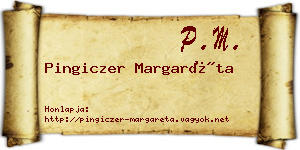 Pingiczer Margaréta névjegykártya